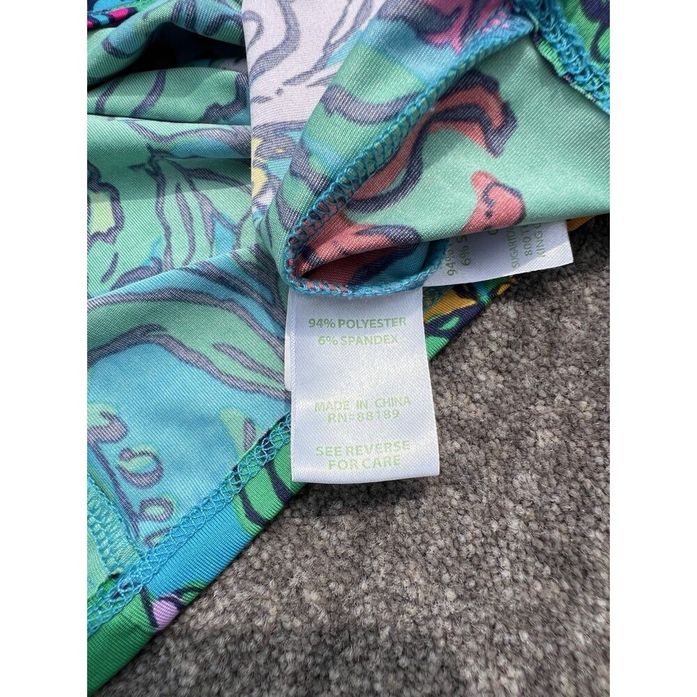 Lilly Pulitzer Jade Dress Shake Your Tail Feathers Blue/Green V-Neck Size Small - Picture 11 of 11